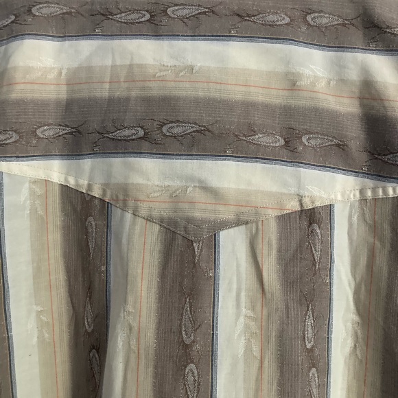 Vintage Scully Western SZ XXL Brown and White Casual Button Down Cowboy Shirt - Picture 4 of 11